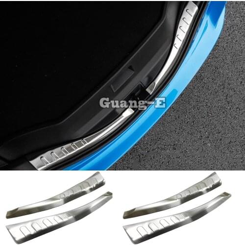 For Toyota RAV4 2014 2015 2016 Car Body Stainless Steel Inner Rear Bumper Trim Plate Frame Trunk Pedal 2pcs