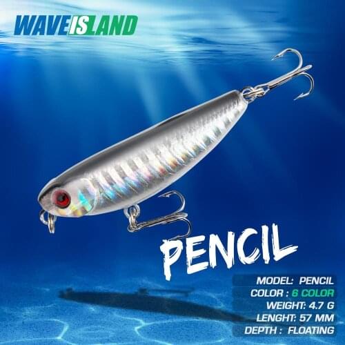 WAVEISLAND Fishing Tackle Pencil Bait Pesca Saltwater Fish Lure 4.7g Isca Artificial Floating Water Wobblers Specially Designed