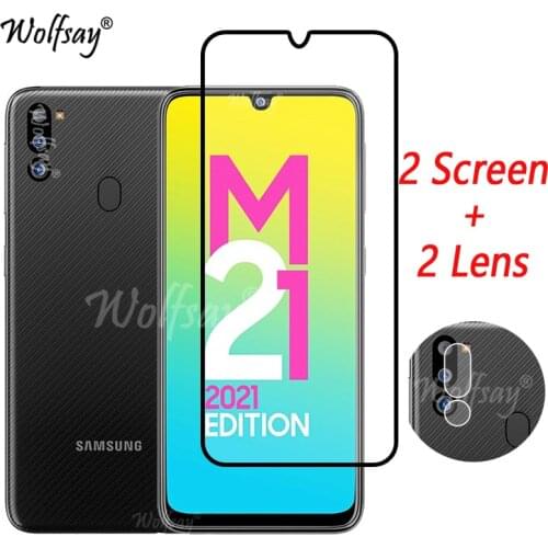 Tempered Glass For Samsung Galaxy M21 2021 Screen Protector For Samsung M21 2021 Camera Glass For Samsung M21 2021 Glass 6.4"