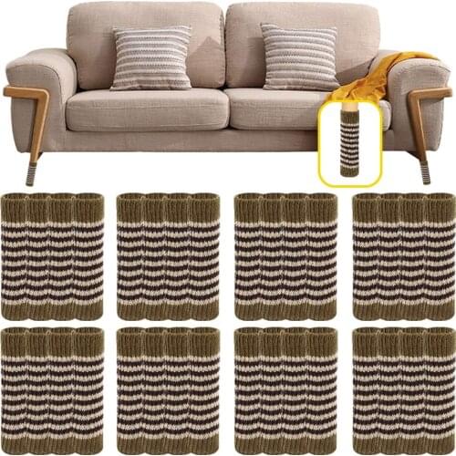 Chair Leg Floor Protectors, Stripe Chair Socks High Elastic Wood Floor Protectors Non Slip Chair Feet Socks Covers Furniture Cap