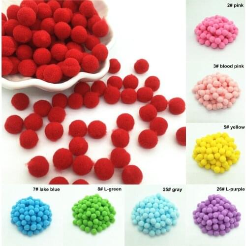 144pcs Approx 15mm Pom pom Multi Color Pompom Fur Craft DIY Soft Ponpons Wedding Decoration Sewing On Cloth Accessories