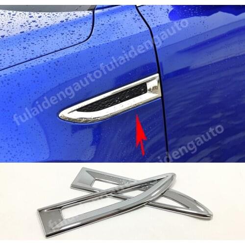 2pcs For Jaguar E-PACE 2018-2019 ABS Chrome Auto Decorative ABS Car Air Flow Vent Side Fender Grill Car Accessories