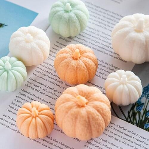 3D Pumpkin Halloween Autumn Harvest Festival Scented Candle Handmade DIY Silicone Mold Home Decoration Epoxy Soap Tools Supply