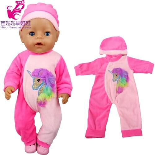 40cm baby doll unicorn clothes 17 inch baby doll pink unicorn rompers doll clothes