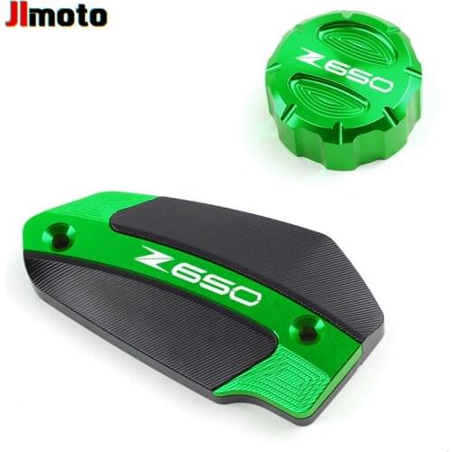 For Kawasaki z650 Z650 High Quality Motorcycle Accessories CNC Aluminum Rear & Front Brake Fluid Reservoir Caps Cylinder Coves