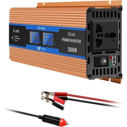 Car Inverter 2600W DC 12 V To AC 220 V Power Inverter Charger Converter Durable Sturdy Supply SwitchVehicle Power
