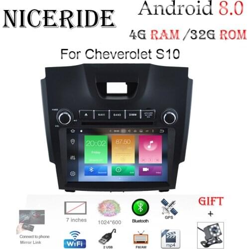 Octa Core Android 8.0 Car DVD RADIO GPS Navigation Multimedia For Cheverolet S10 Trailblazer Colorado Isuzu D-max MU-X Stereo bt
