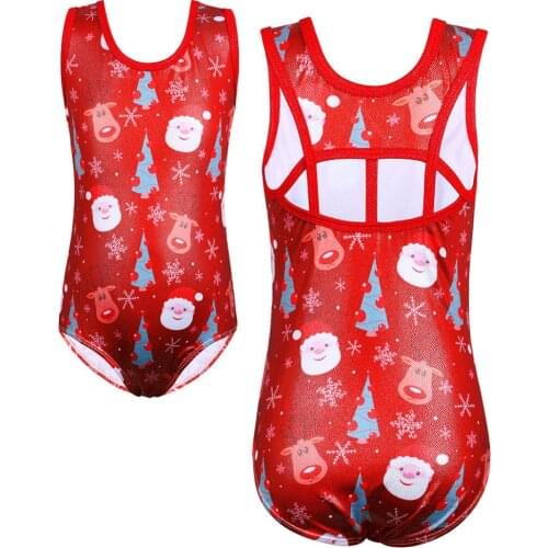 BAOHULU 3-12Y Kids Leotards for Girls Teens Gymnastics Jumpsuit Ballet Bodysuit Christmas New Year Costume Athlete Practice Suit
