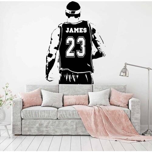 Custom Name Basketball Player Jersey Wall Sticker Nursery Kids Room Personalzied Name James Kobe Jordan Sport Wall Decal Vinyl