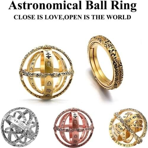 Dropshipping New Love Ring For Couple Universe Astronomical Sphere Ball Rings For Men Women Trendy Fashion Jewelry Gift