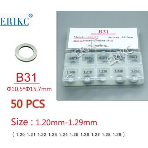ERIKC B31 diesel injector washer and Fuel Injection Shim Kits,different types of gasket size:1.20mm--1.29mm