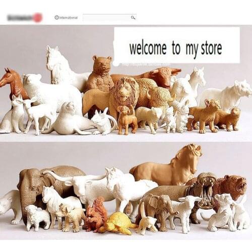 Pvc figure Genuine simulation model toy white animals for DIY 1000G