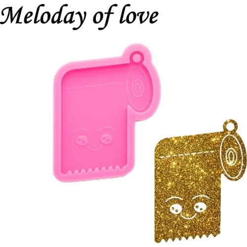 Glossy Toilet Paper Keychain Epoxy Resin Quarantine Molds Jewelry Making Custom Silicone Mould DY0694