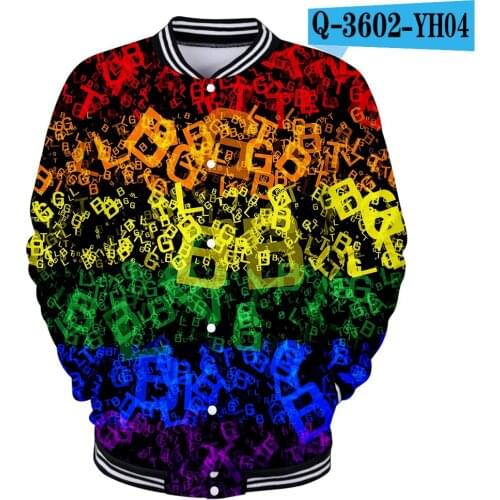 Hot Fashion Design Trots LGBT Baseball 3D Jacket Hot Koop LGBT Rainbow Lesbiennes Homo 'S Unisex Hoodies Sweatshirts Hog Teenage
