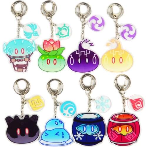 Game Genshin Impact Slime Keychain Cartoon Cosplay Pendant Props Accessories Christmas Gifts