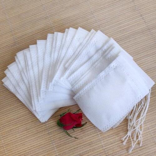 Tea Bags 100Pcs/Lot Empty Scented Drawstring Pouch Bag 5*7CM Seal Filter Cook Herb Spice Loose Coffee Pouches Tools