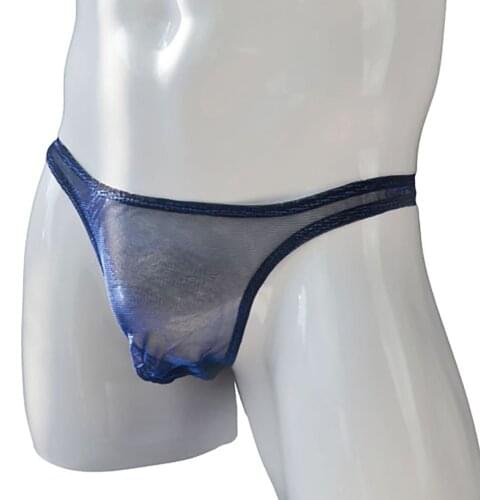 Mens Sexy Underwear Sissy Thongs Mesh G-String Mens Panties Erotic Sexy Lingerie Porno Breathable Gay Low-waist Briefs Shorts