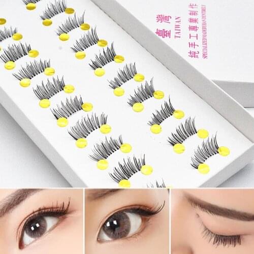 ICYCHEER 10 Pairs Beauty Makeup Mini Half Corner Black False Eyelashes Natural Fake Eye Lashes Makeup Tools