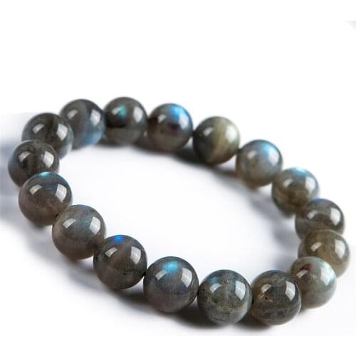 Natural Ice Labradorite Rainbow Light Round Beads Healing Bracelet 13mm