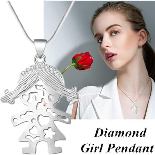 2021 Creative New Diamante Women Party Wedding Gift Lolita DollBaby Silvering Set Auger Necklace Pendant Jewelry Accessories