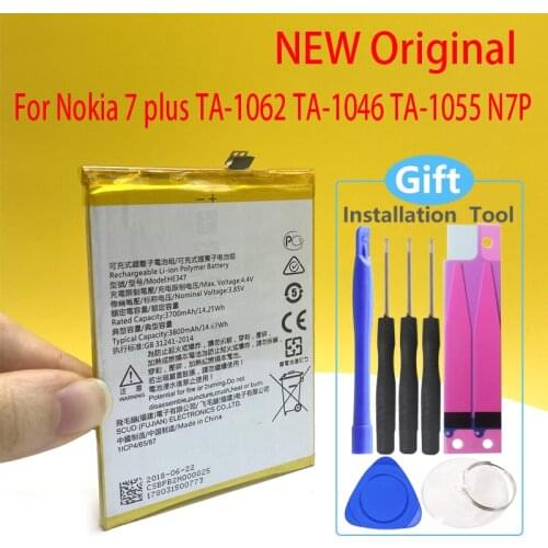 New Original HE347 Battery For Nokia 7 plus TA-1062 TA-1046 TA-1055 N7P N 7P 3800mAh Phone In Stock With Tracking Number