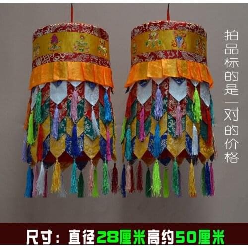 A pair 2PCS Wholesale Buddhist supplies Buddhism HOME Temple Royal good Deco auspicious Embroidery Wall hang Victory Baochuang