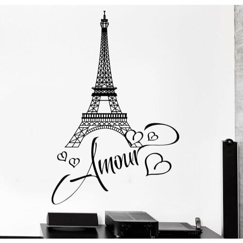 Paris Wall Decal France Romantic Vinyl Art Sticker For Living Room French Version Decals Muraux Amour Girls Bedroom Decor A495
