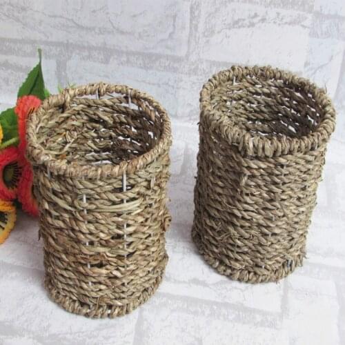 Handicrafts Weaving Flower Baskets Wicker Dried Flowers Vases Weaving Crafts Home Decoration Rattan Fruit Candy Storage Basket