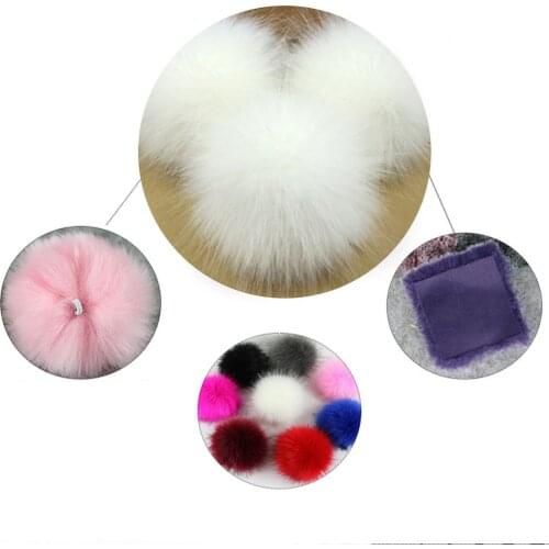 Cute Fox Fur Pompom Removable Fur Fluffy Bobble Ball with Press Button for DIY Hats Caps Bags Clothes Shoes Decor 2018