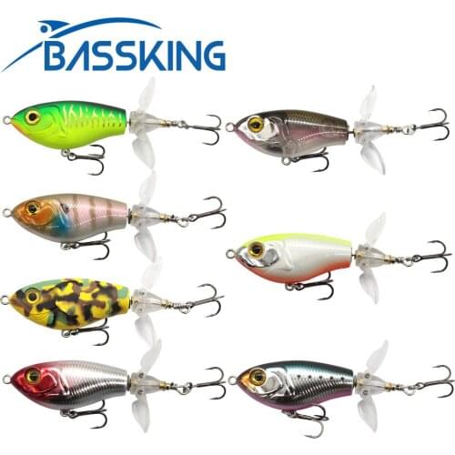 BASSKING Fishing Lure 65mm/9g 80mm/16g Topwater Floating Rotating Tail Artificial Hard Bait Lifelike Jointed Swimbaits Tackle