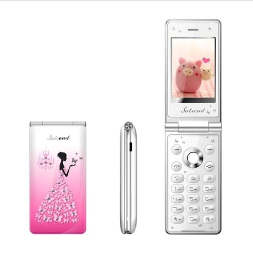 Unlocked Flip Phone D11 Dual Sim 1800mah Card Women Girls Lady Cute Led Flashlight Cell Mobile Phone Kuh Celular