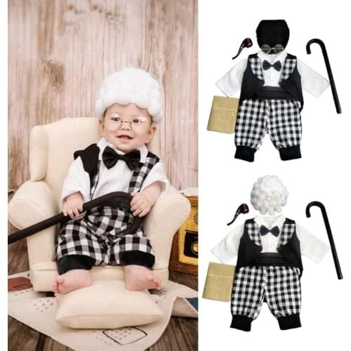 Newborn Photography Props Costume Infant Baby Boys Girl Cosplay Grandma Grandpa Clothes Photo Shoot Hat Outfits Baby foto Prop