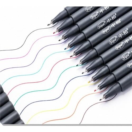 10 pcs/Lot Fine line drawing pen for manga cartoon advertising design Water Color pens Stationery Office school supplies