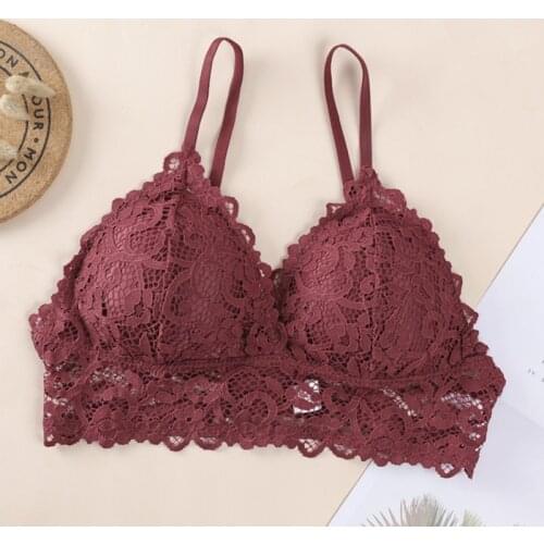 Sexy French Style Lace Lingerie Skin-friendly And Comfortable Beauty Back Without Rims Girl Bra Gathered Tube Top