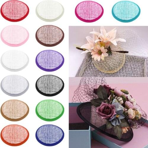 Elegant Women Round linen Top Hat Base Fascinator Base for DIY Millinery Netting hair Top Hat Cocktail Party Sinamay Hats