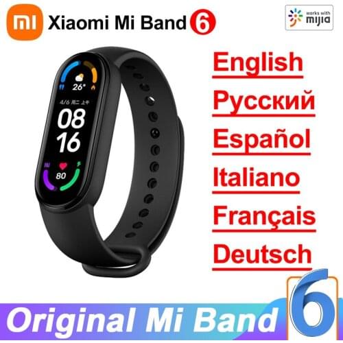 Global Version Xiaomi Mi Band 6 Smart Bracelet 1.56"AMOLED Screen Mi Band 5 Heart Rate Fitness Traker Bluetooth 5 ATM Waterproof