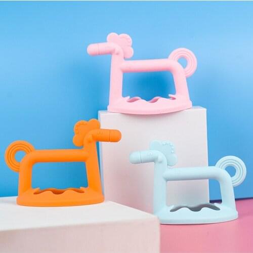 Feeding Pacifier New baby toy chewing gum cartoon baby silicone chewing gum 0 to 1 year old training molar baby teether silicone