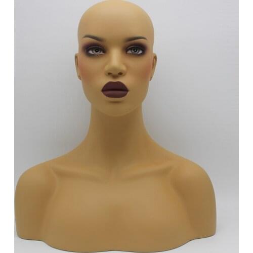 Fiberglass Female Mannequin Head Bust For Wigs