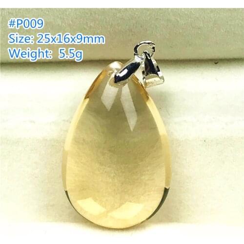 Top Natural Yellow Citrine Pendant Jewelry For Women Lady Men Quartz Silver Crystal 25x16x9mm Beads Water Drop Gemstone AAAAA