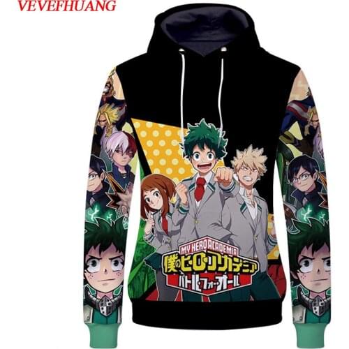 VEVEFHUANG Cosplay Animal 3D Printed My hero academia Hoodie no hero academia Cosplay Costume Sweatshirt School Uniform Jackets
