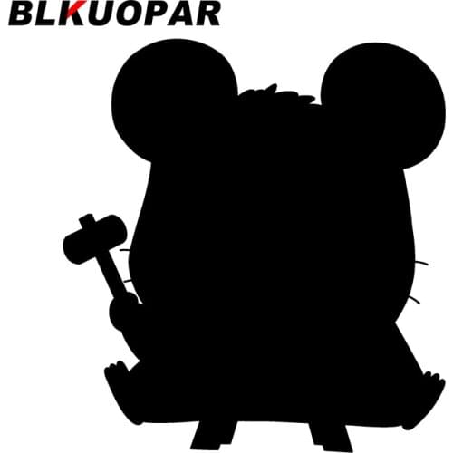 BLKUOPAR for Mice with Hammer Decal Vinyl Car Stickers Air Conditioner Laptop Waterproof Refrigerator Sunscreen Funny Decoration
