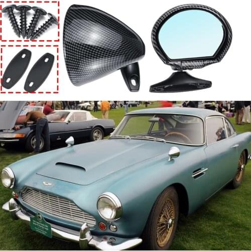 Vintage Black Classic Car Door Wing Blue Anti glar e Side View Mirror Universal