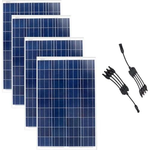 Waterproof Solar Panel 12v 100w 4 Pcs Solar Battery Charger Carregador Solar Modules 400w Solar Energy System For Home TUV