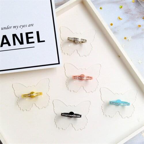 High Quality ABS Butterfly Mobile Phone Holder Transparent Finger Ring Holder Cute Cartoon Phone Stand Clear Phone Ring