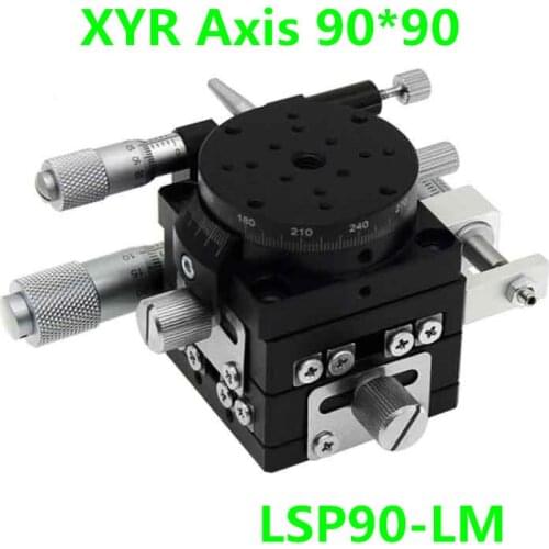 XYR 3 Axis 90MM 3.5" Manual Trimming Platform V-rail Heavy load Linear Stages and Angle Rotary Tuning sliding table LSP90-L 90