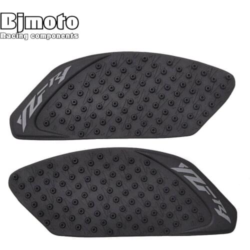 BJMOTO YZFR1 Motorcycle Tank Pad Protector Sticker Decal Gas Fuel Knee Grip Traction Side For Yamaha YZF1000 R1 2009 -2014