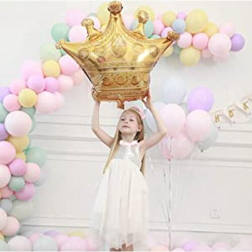 1pc New Rose Gold Crown Foil Balloons Baby Shower Boy Girl Gift Kids Toys Supplies Birthday Wedding Decoration Party