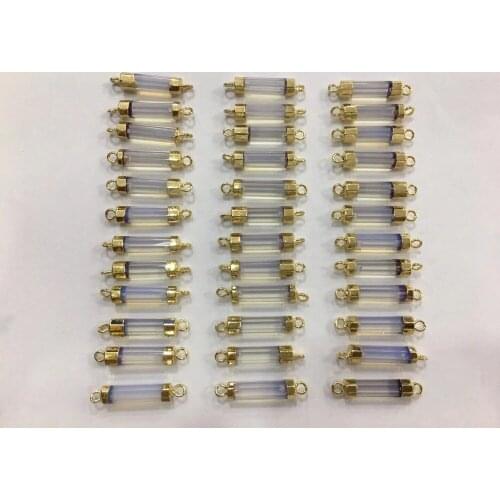 10pcs/lot 5*27mm wholesale AAA Quality White Dream Stone Beaded Gem Around Shape Black Jewelry Beads Jewelry Making Connector