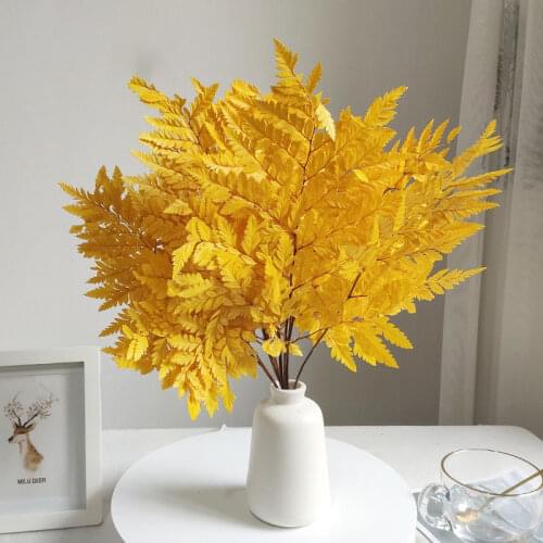 10PCS Ferns Home Decoration Dried Artificial Plant Indie Living Room Decor For Wedding Christmas Gazebos House Balcony