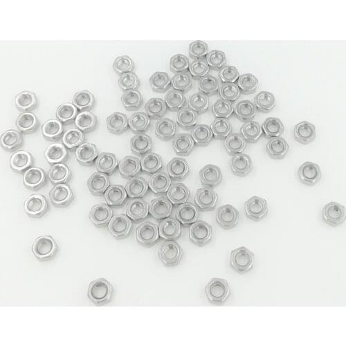 100pcs/lot Metric thread DIN934 M2.5 304 Stainless Steel Hex Nuts